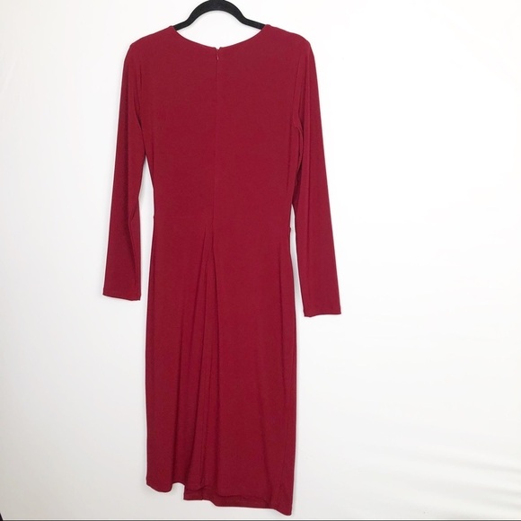 𝅺Lauren Ralph Lauren black label burgundy dress - Picture 2 of 10